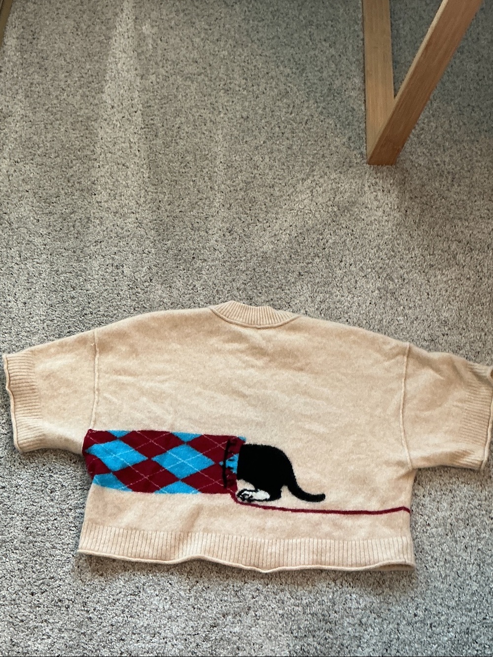 New Anthropologie The Goldie Crew-Neck Cashmere Sweater Red Dachshund - Picture 9 of 9